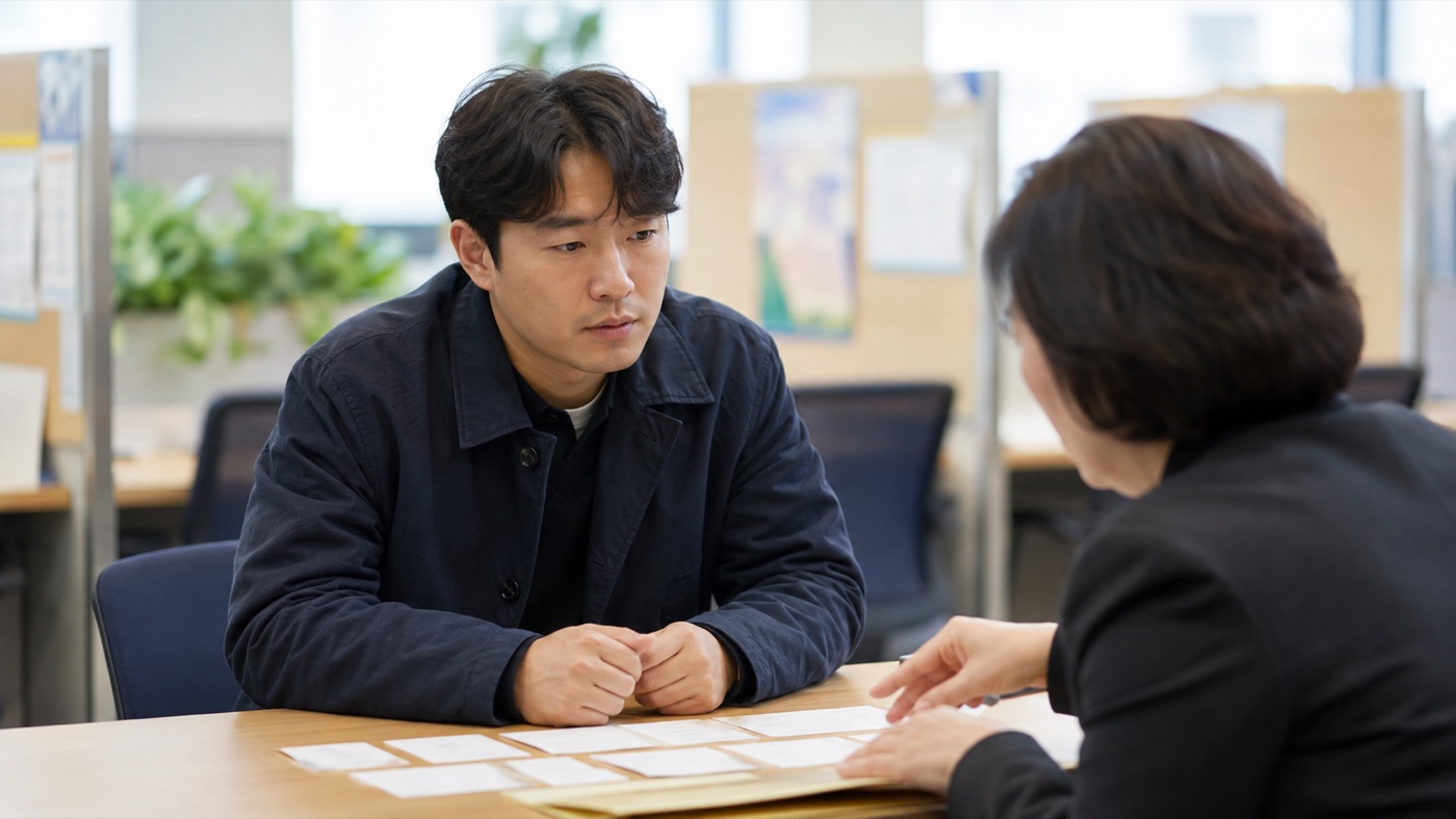 청년 근로자가 고용지원 상담을 받는 모습